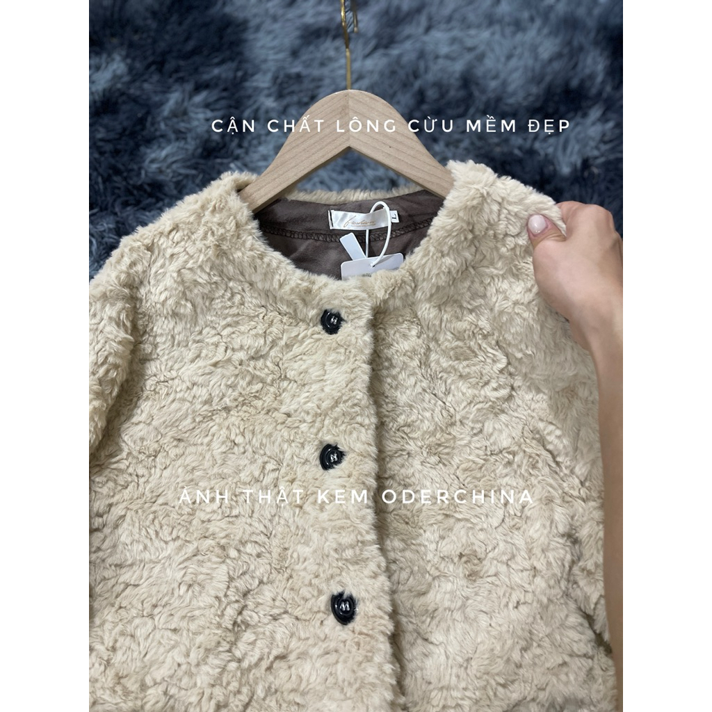 【Ảnh Thật Shop】Áo Khoác Lông Cừu Lót Da lộn ,Áo khoác Nữ Dáng Dài Rộg Qua Môg ,Hàng Chuẩn QC | BigBuy360 - bigbuy360.vn