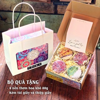  SET QUÀ TẶNG Sinh Nhật Tốt Nghiệp - Hộp quà 4 Nến Thơm HOA KHÔ sang trọng 