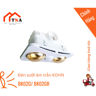 Đèn sưởi nhà tắm âm trần braun kohn bk02g / bk02gr tích hợp quạt thông gió