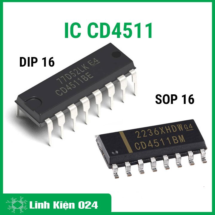 CD4511 - chân cắm DIP 16