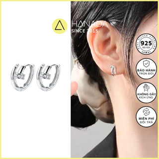   BH TRỌN ĐỜI  Khuyên Bạc 925 Hanada Đinh Đính Đá Nhí  Bông Tai  Đính Đá Cá Tính Đeo Hàng Ngày Khoen Trò Nam Nữ 2658 