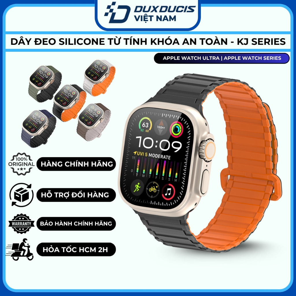 Dây Đeo Silicone Nam Châm Từ Tính Dux Ducis Dành Cho Apple Watch Ultra 2/1, Apple Watch Series, KJ S