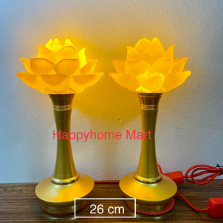 ĐÈN THỜ HOA SEN LƯU LY Thân hợp kim