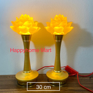 ĐÈN THỜ HOA SEN LƯU LY Thân hợp kim