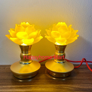 ĐÈN THỜ HOA SEN LƯU LY Thân hợp kim