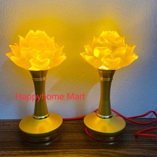 ĐÈN THỜ HOA SEN LƯU LY Thân hợp kim