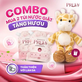 [TẶNG HƯƠU BÔNG ] Combo 2 Túi Nước Giặt Xả Pruly Túi 2KG + TẶNG 1 HUƠU Chuyên Cửa Trước-Cửa Trên