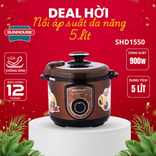 Nồi áp suất điện đa năng Sunhouse SHD1550, Công suất 1000W, Dung tích 5 lít, Van xả chống bỏng
