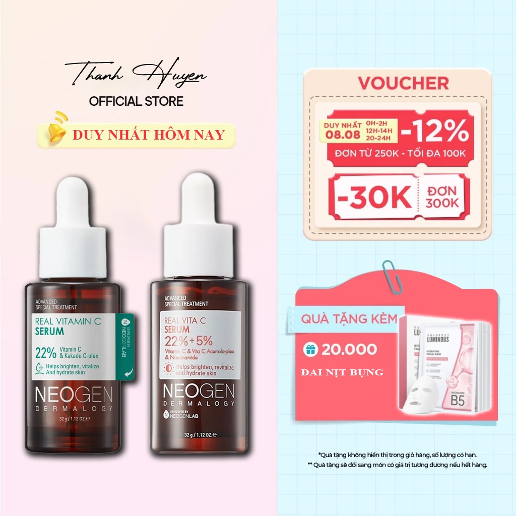 Tinh Chất Mờ Thâm Dưỡng Trắng Neogen Vitamin C SAP 22% Dermalogy Real 10ml