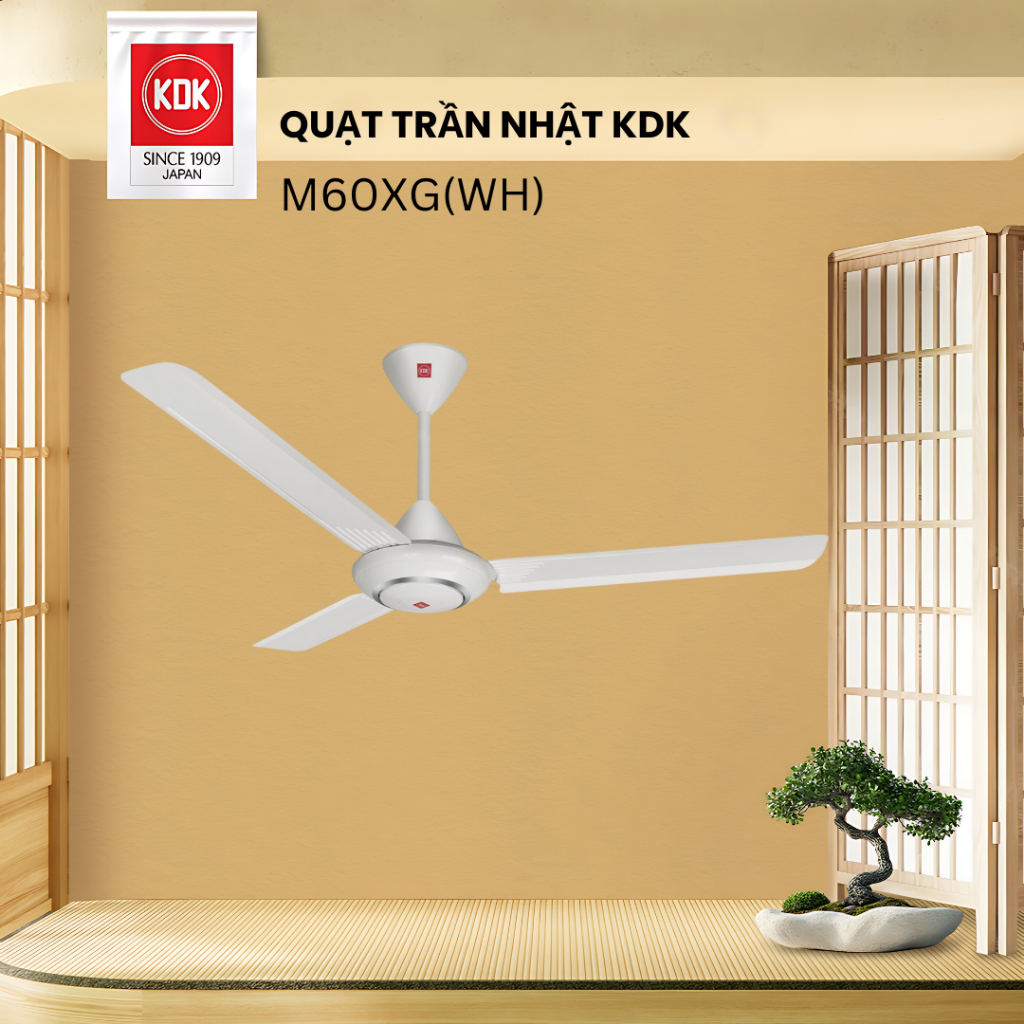 Quạt trần Nhật KDK, màu Trắng M60XG(WH) - Bảo Hành Chính Hãng KDK