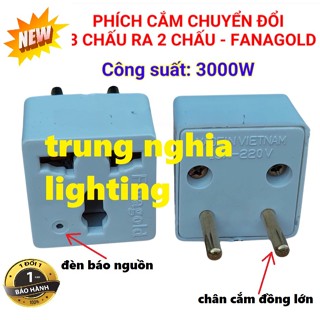  Phích cắm đổi điện 3 chấu sang 2 chấu - 3000W - Fanagold 