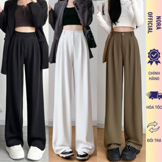  Quần Âu Tây Vải ống Suông rộng Nữ Avocado quần dáng xuông chất vải mềm mịn không nhăn cạp cao 