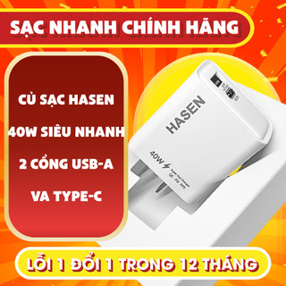  CỦ SẠC HASEN 40W – SẠC SIÊU NHANH CHÍNH HÃNG AN TOÀN TƯƠNG THÍCH NHIỀU THIẾT BỊ 