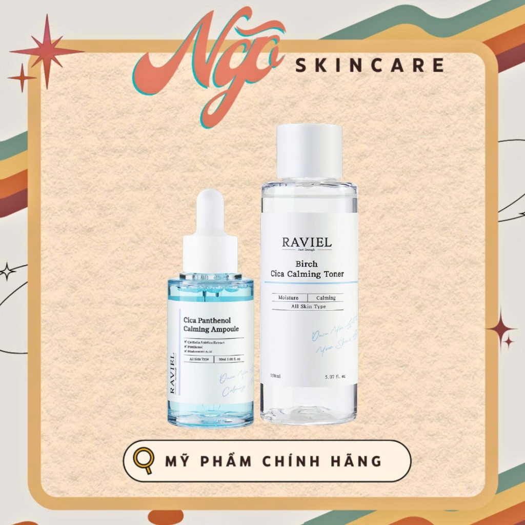 Serum & Toner Cấp Ẩm Và Làm Dịu Da Giúp Phục Hồi Da Raviel