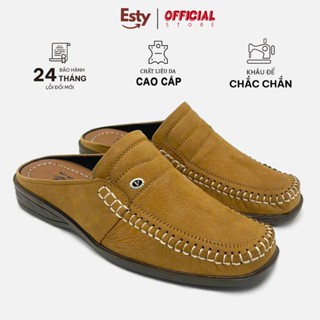 Giày Sabo Nam Da Bò ESTY_G0214,Giày Sục Trung Niên Đế Khâu Chắc Chắn,Êm Châm – Bảo Hành 24 Tháng