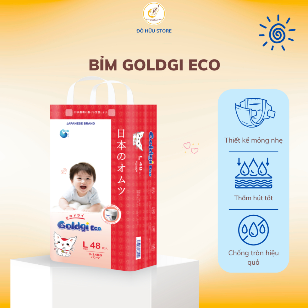 Tã/Bỉm Goldgi Eco đủ size Dán/Quần