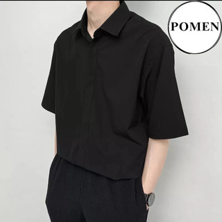 COMBO 2 Áo Sơ Mi Ngắn Tay POMEN Thời Trang Hiện Đại Unisex Chất Liệu Vải Lụa Mềm Chống Nhăn 