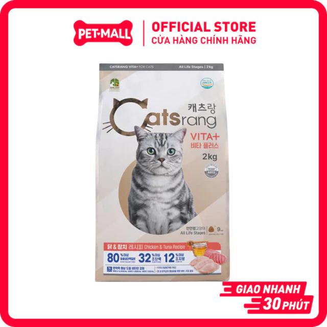 2KG - Thức ăn mèo CATSRANG - Dành cho mèo mọi lứa tuổi, nhập Hàn Quốc Petmall