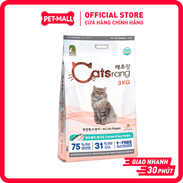 3KG - Thức ăn mèo CATSRANG - Dành cho mèo mọi lứa tuổi, nhập Hàn Quốc Petmall
