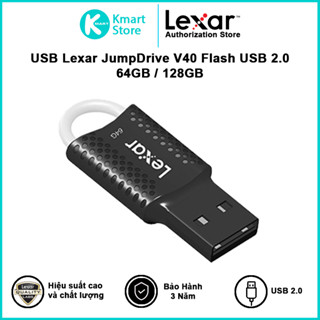  USB Lexar JumpDrive V40 Flash | USB 2.0 | 64GB   128GB | Tương thích Windows MacOS | Bảo hành 2 năm 