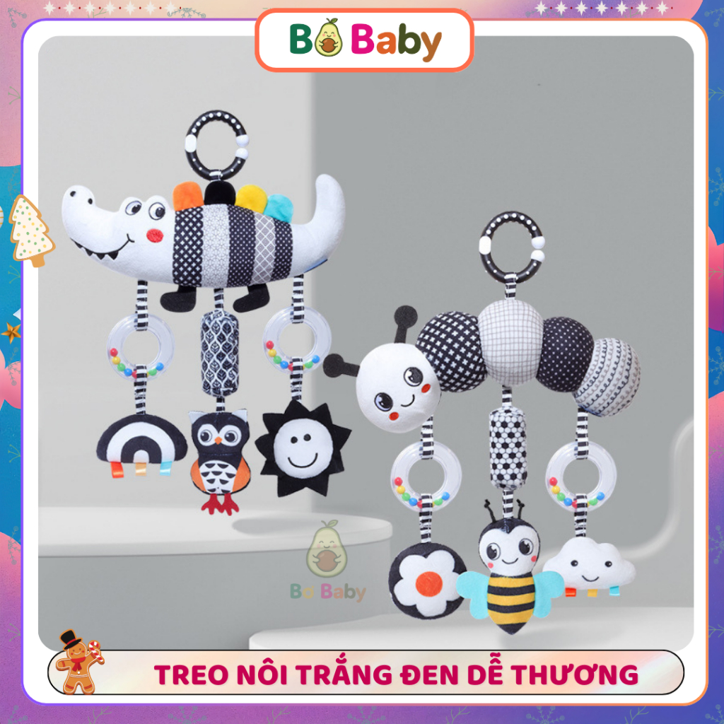 Đồ chơi chuông gió leng keng xinh xắn treo nôi treo cũi xe ô tô xe đẩy kích thích giác quan cho bé