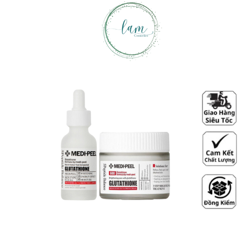 Combo Serum Và Kem Dưỡng Trắng MEDIPEEL Glutathione 600 White