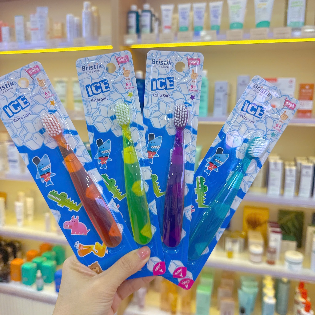 Bristik Step 1 ICE,Bàn Chải Đánh Răng Cho Bé Bàn Chải Cho Bé Tập Đánh Răng, Lông Siêu Mềm, Kháng Khu