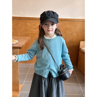  {Quang chau} 2233 Áo len cardigan cho bé gái Áo khoác len bé gái co giãn CHẤT ĐẸP A.M.BB kids 