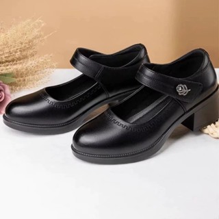 giày búp bê da thật xinh xắn-mũi tròn,thoáng khí - đế gót vuông cao 5cm ful boxx