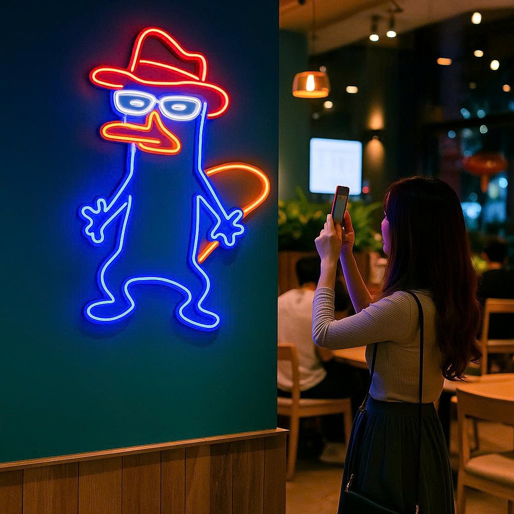 ⚡💥Đèn Trang Trí LED Neon Agent Perry treo Tường Agent Perry Nhiều Mẫu ( Kèm nguồn và miếng dán treo 