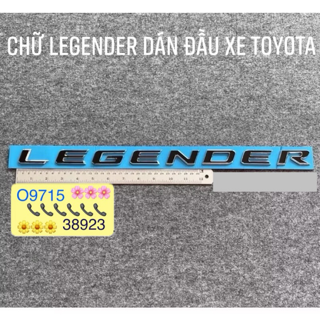 LOGO CHỮ NỔI LEGENDER HÀNG CAO CẤP DÁN XE TOYOTA FORTUNER