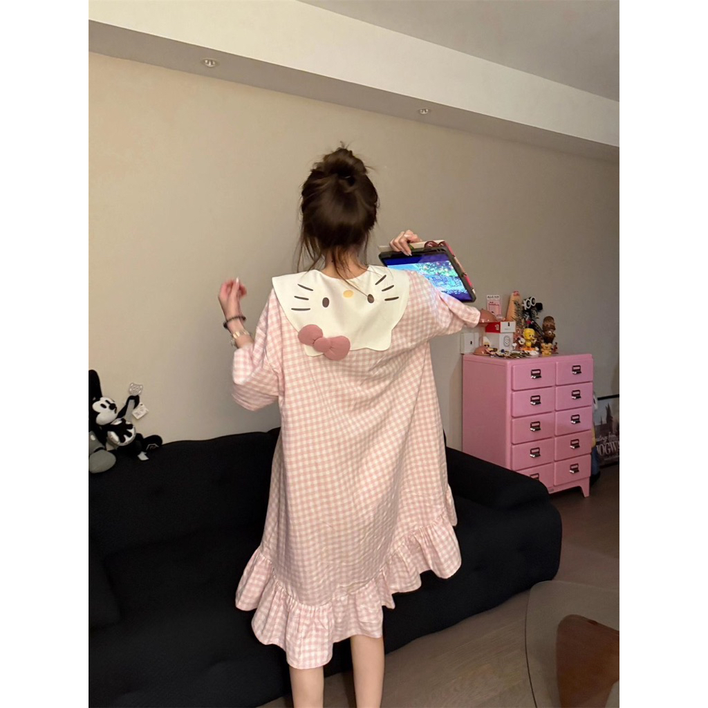 𝐁𝐲 𝐬𝐭𝐮𝐝𝐢𝐨 𝟐𝟓  Đầm ngủ Kiity caro dễ thương