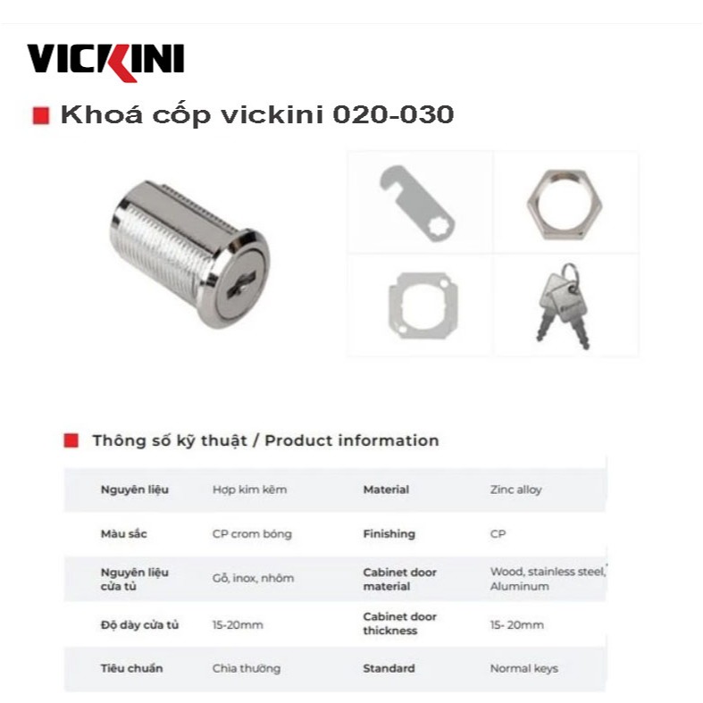 Khóa tủ  IVAN -VICKINI 03103.020-030