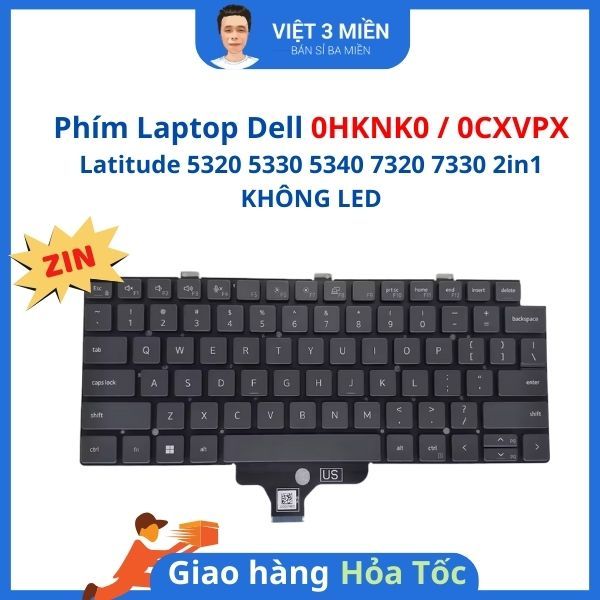 Phím ZIN Laptop Dell Latitude 5320 5330 5340 7320 7330 2in1 KHÔNG LED 0HKNK0 0CXVPX