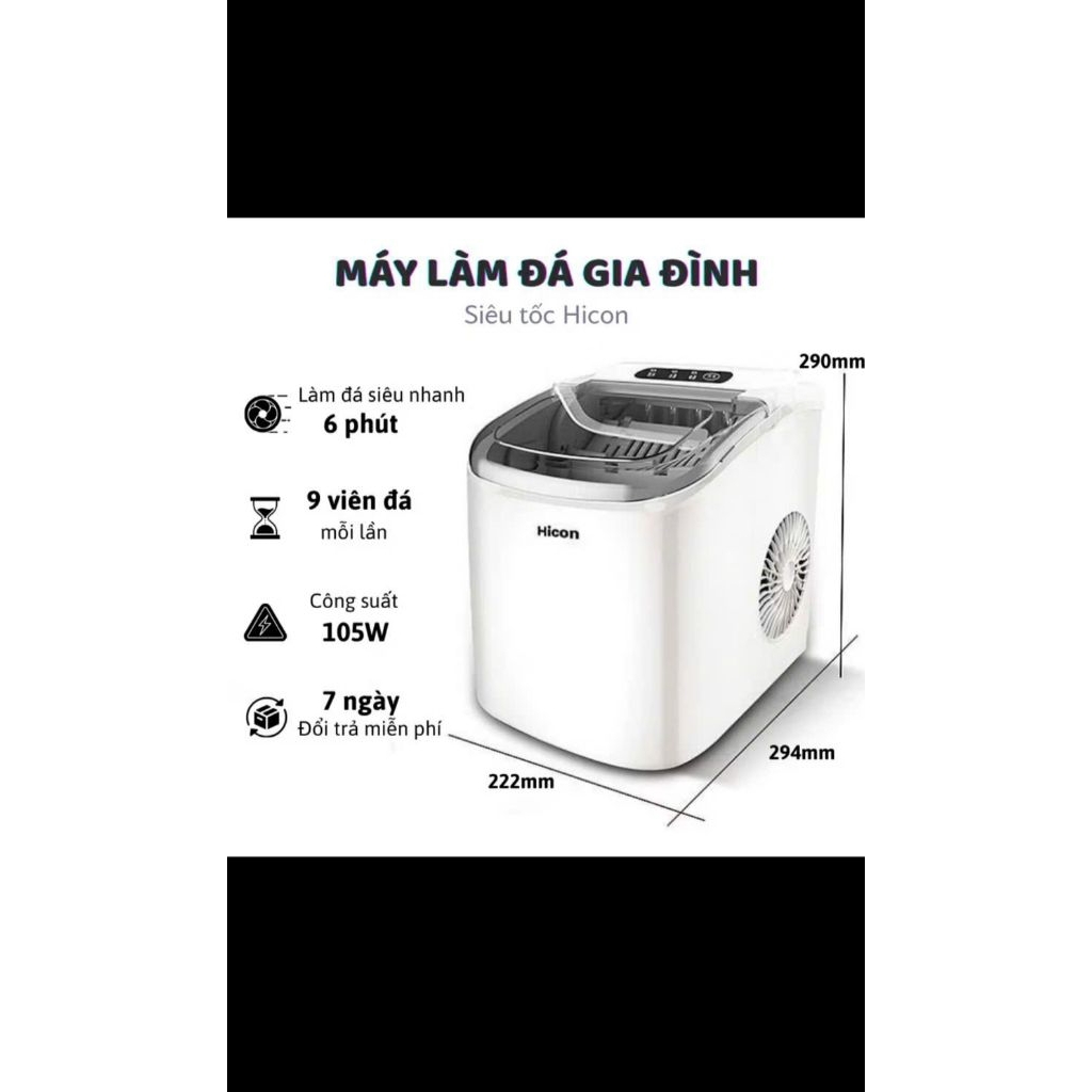 (Cao Cấp) máy làm đá viên siêu tốc Xiaomi -Hicon siêu tốc 6 phút cho gia đình, tủ lạnh mini làm đá