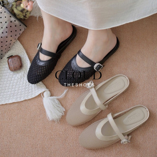 Giày bệt lưới nữ mũi tròn quai ngang khoá kiểu dáng thời trang Cloud The Shoes