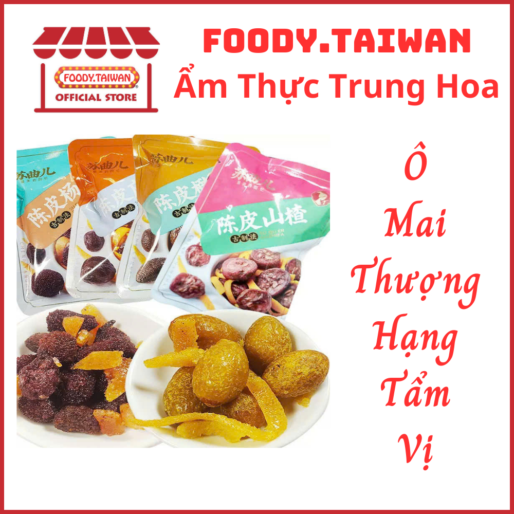 Ô Mai Mận - Thanh Mai - Đào Sấy Dẻo - Ô Mai Cao Cấp Nội Địa Trung - Gói 30 - 50g - Foody.Taiwan