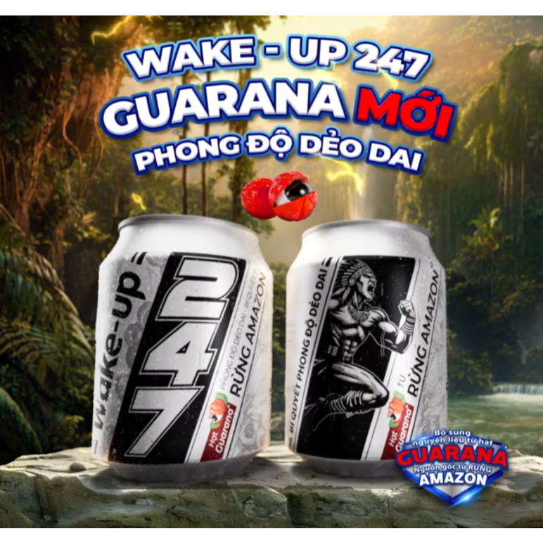 [ Hoả Tốc ] - Lốc 6 lon -  Nước Tăng Lực Wake-Up 247 Guarana 245ml