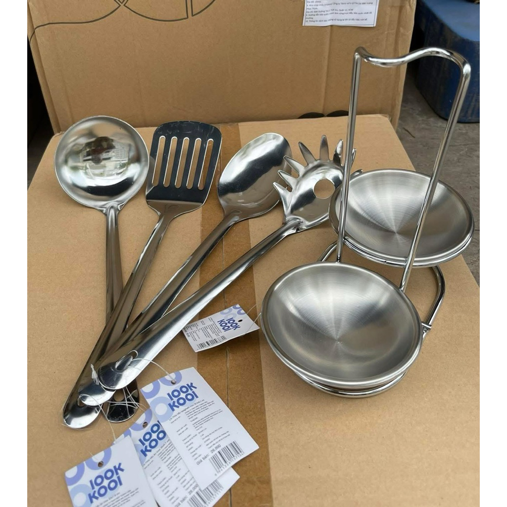 Combo 4 bộ dụng cụ bếp inox Look kool