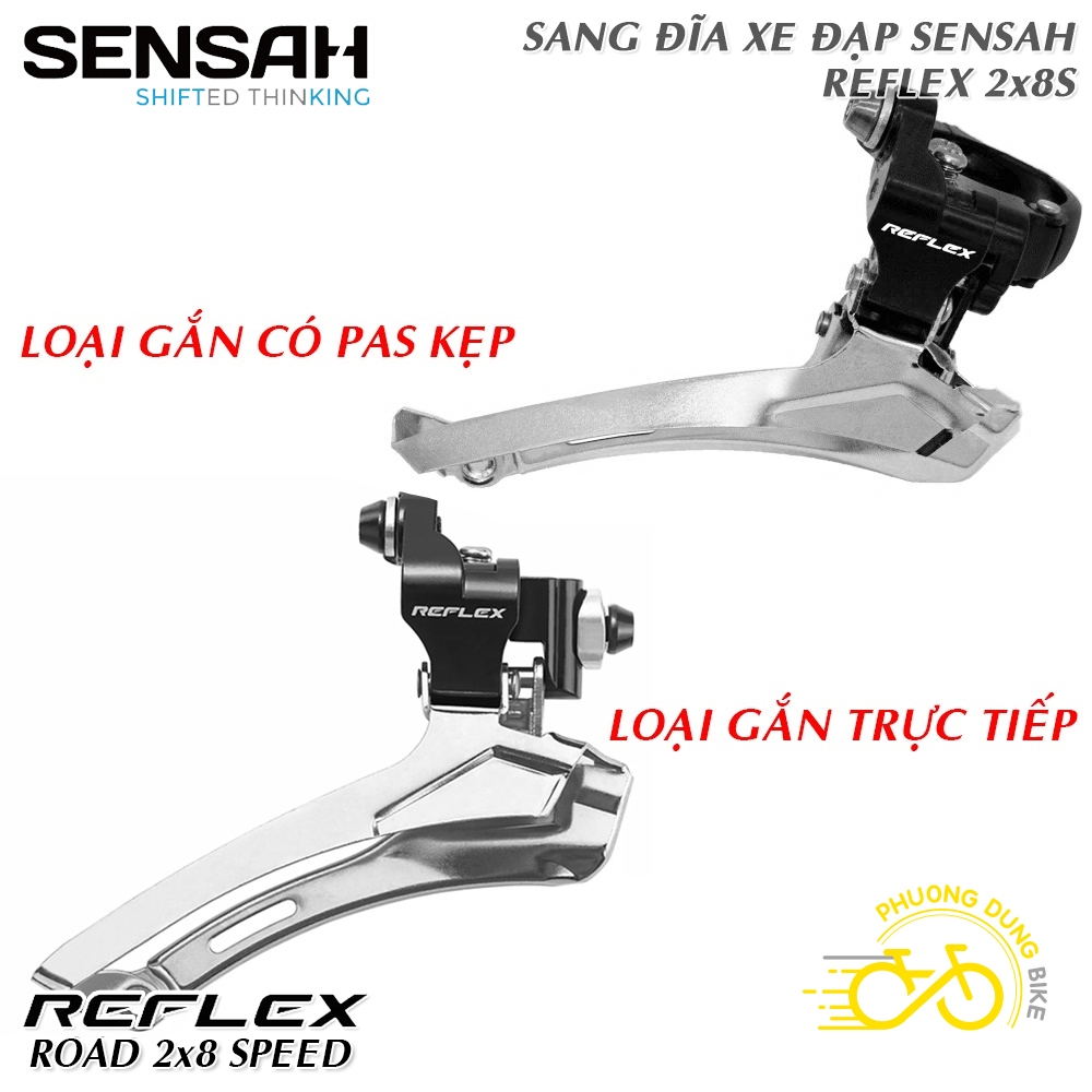 Sang đĩa (Sang đề trước) xe đạp SENSAH REFLEX 2x8 Tốc Độ