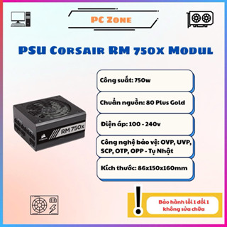 Nguồn máy tính Corsair RM 750x 80 plus Gold - 2ND