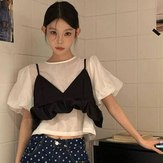   A0.237  Set Áo Tơ Óng Mềm Tay Phồng Mix Áo Yếm Rời   có dây tăng giảm k bị ngứa  