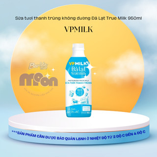  Sữa Tươi Thanh Trùng Đà Lạt True Milk không đường 950ml 