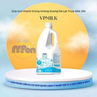  Sữa Tươi Thanh Trùng Đà Lạt True Milk không đường 2lit 