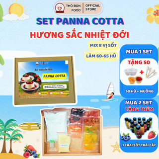   HỎA TỐC - SIÊU SỐT ĐẦY ĐỦ   Set Làm Bánh Panna Cotta HƯƠNG SẮC NHIỆT ĐỚI LÀM 60-65 hũ 60ml 