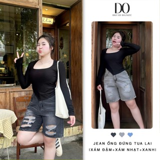 Quần Short Ngố Nữ Rách Cá Tính, Lưng Thun Cạp Cao Tôn Dáng Quần Ngố Jean Bigsize 58-90kg