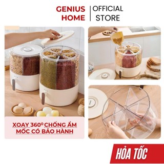 (Có Sẵn) Thùng Gạo Đa năng Hộp Đựng Hạt Ngũ Cốc 6 Ngăn Xoay 360 Độ Thông Minh G01