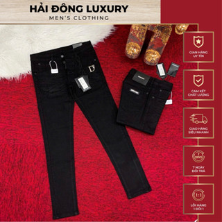  Quần Jean DSQ Đen Trơn Khoá Lệch Tag Sắt D2 Siêu Chất,Jean Trơn Basic Cực Dễ Mix Đồ,Fom Ống Côn Lên Fom Đẹp 
