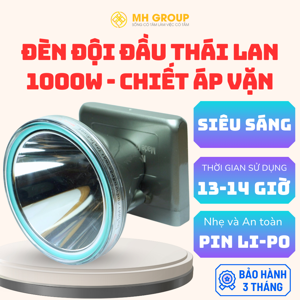 Đèn Pin Đội Đầu 1000W – Pin Mỏng Li-Po, Siêu Sáng, Chiếu Xa 500m – Chuyên Đi Rừng, Đi Phượt,...