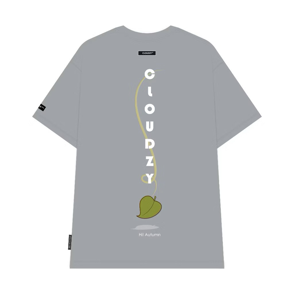 (PASS QUẦN ÁO) Áo phông CLOUDZY Hi Autumn unisex tay lỡ dáng rộng oversize chữ sau lưng xám chì